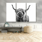 Fanny Scottish Highland Cow Cattle Art Print Farmhouse Wall Art Canvas Print