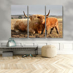 Highland Cow Canvas Wall Art Animal Print for Farm House Decor
