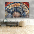 Tree Rings Wall Art Canvas Print, Framed Petrified Wood Art, Modern Rustic Decor