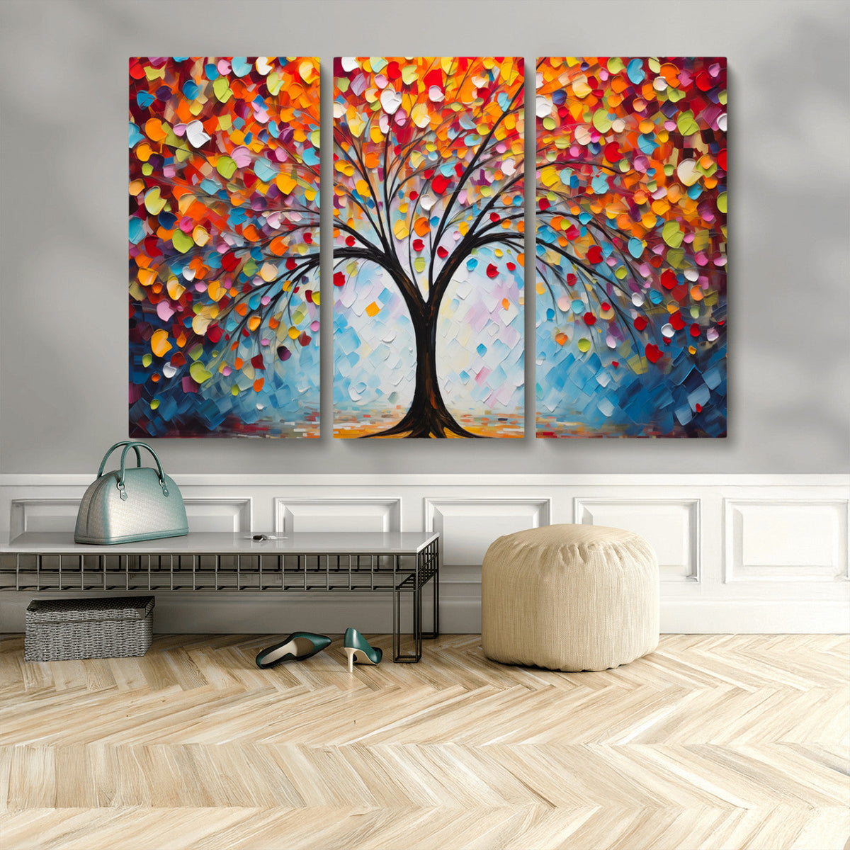 Vibrant Tree of Life Canvas Wall Art | Colorful Abstract Nature