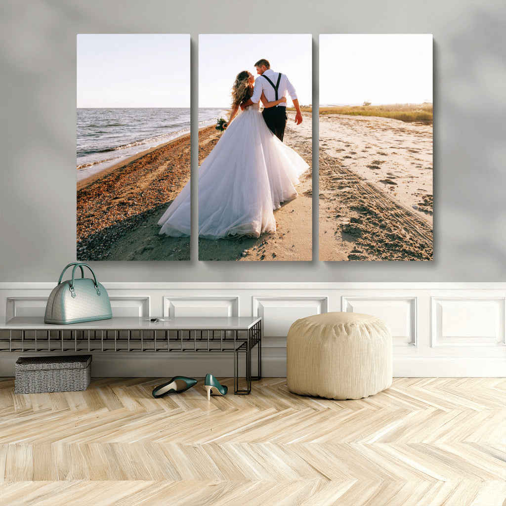 Personalized Custom Photo Wall Art Canvas Print, Unique Picture Design 3 Panel Set