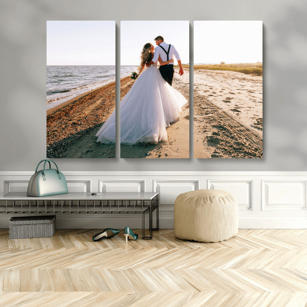 Personalized Custom Photo Wall Art Canvas Print, Unique Picture Design 3 Panel Set