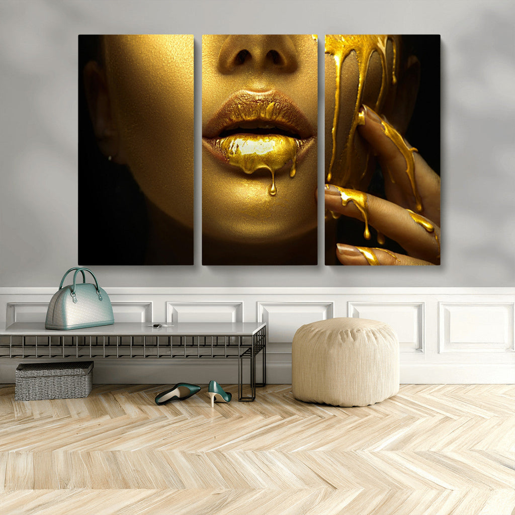 Gold and Women Wall Art Canvas Print