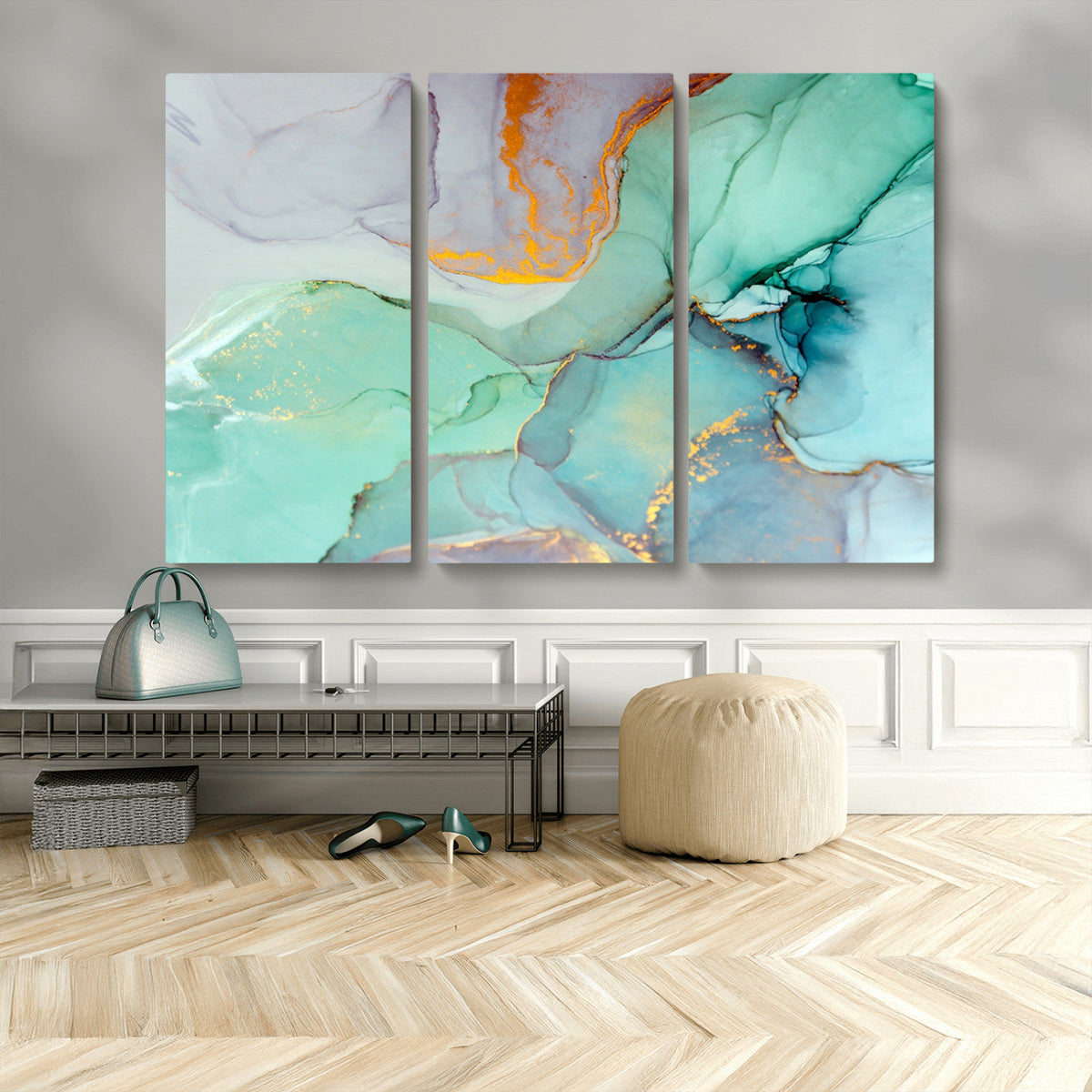 Colorful Marble Fluid Effect Canvas Wall Art Print