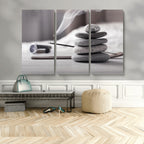 Burning Incense and Zen Stones Buddhism Wall Art | Zen Meditation Canvas Print