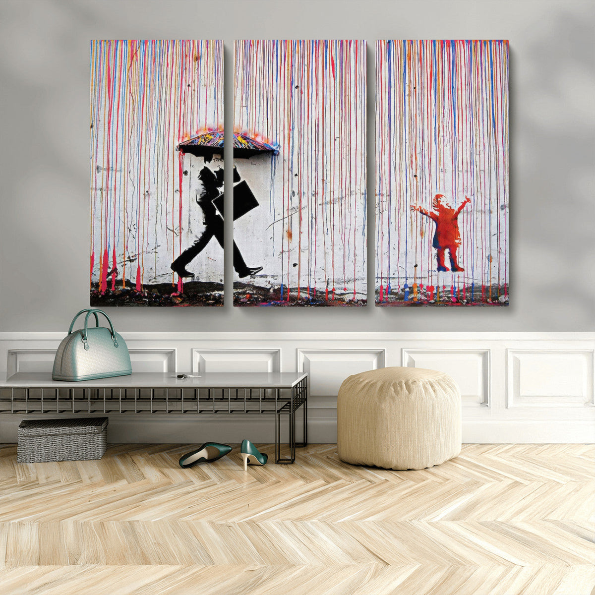 Banksy Wall Art Canvas Print | Framed Graffiti Street Art Picture