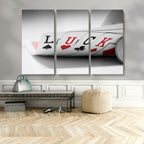 Framed Lucky Poker Cards Canvas | Modern Triptych Wall Art for Game Rooms