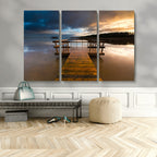 Serene Lake Pier at Sunset Canvas Print | Landscape Wall Art | Ready to Hang
