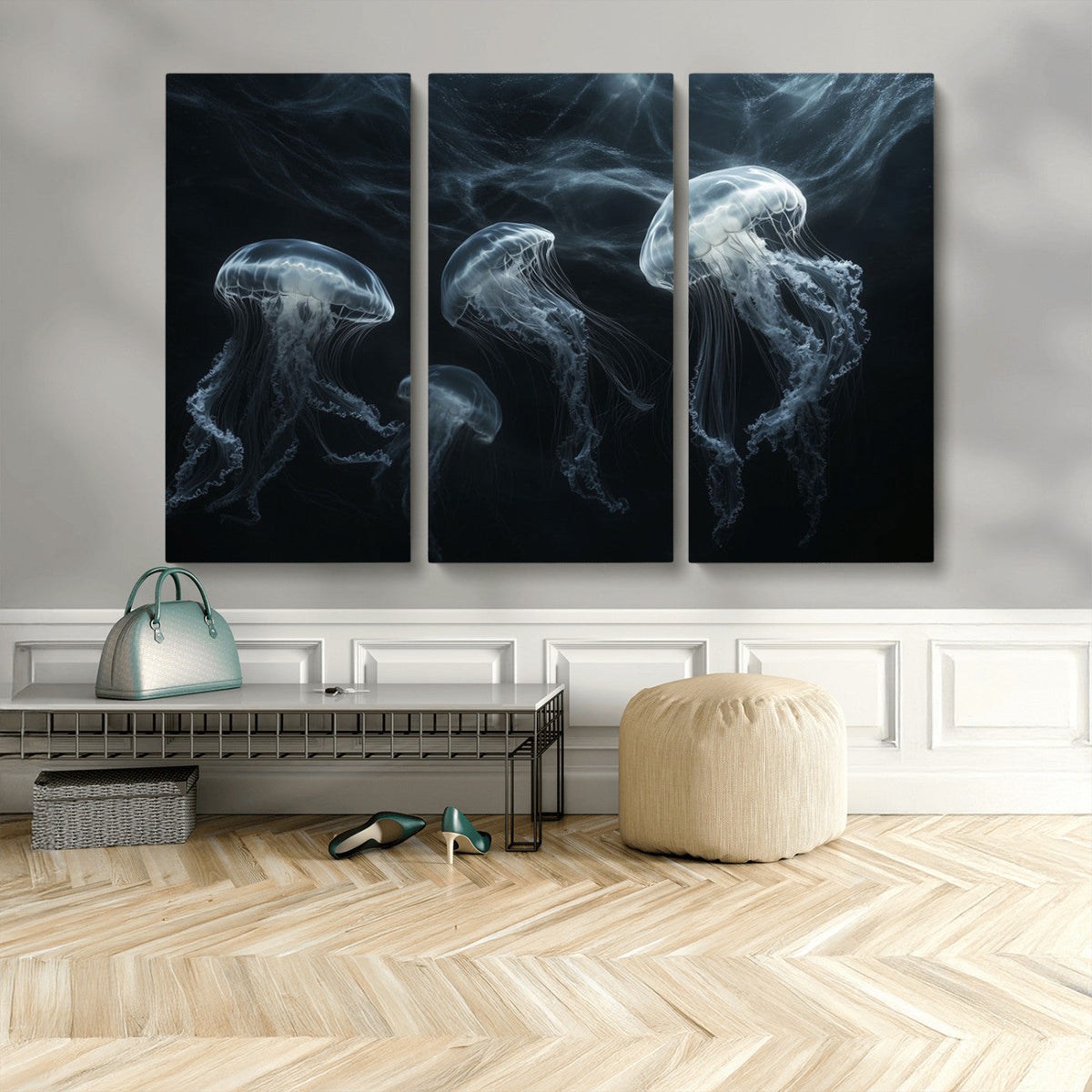 Jellyfish Wall Art Canvas Print, Elegant Wall Decor