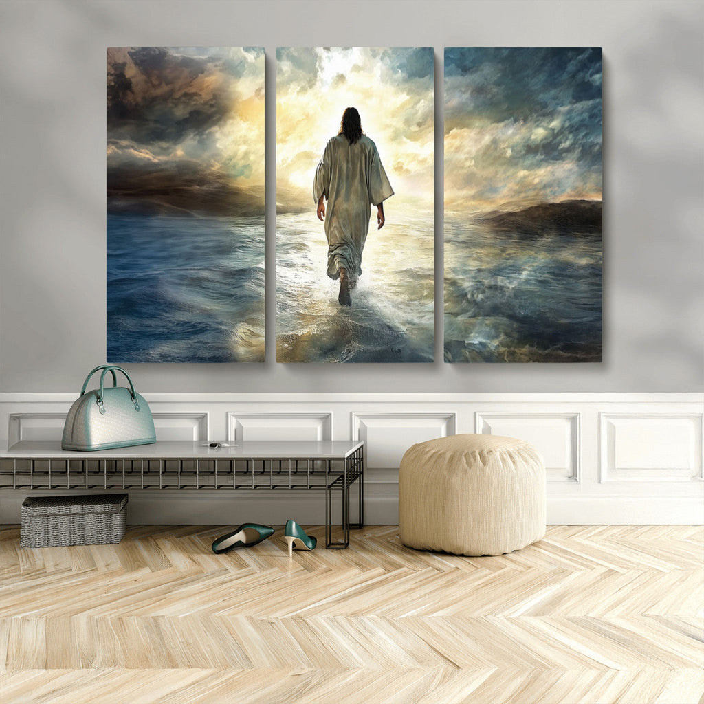 Jesus Walking on Water Wall Art | Canvas Print | Ready to Hang