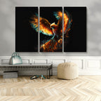 Fiery Phoenix Canvas Print | Ready to Hang Wall Art | Bold Fantasy Decor