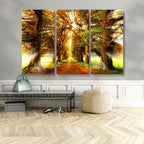 Sunshine in Forest and Trees Wall Art Canvas Print