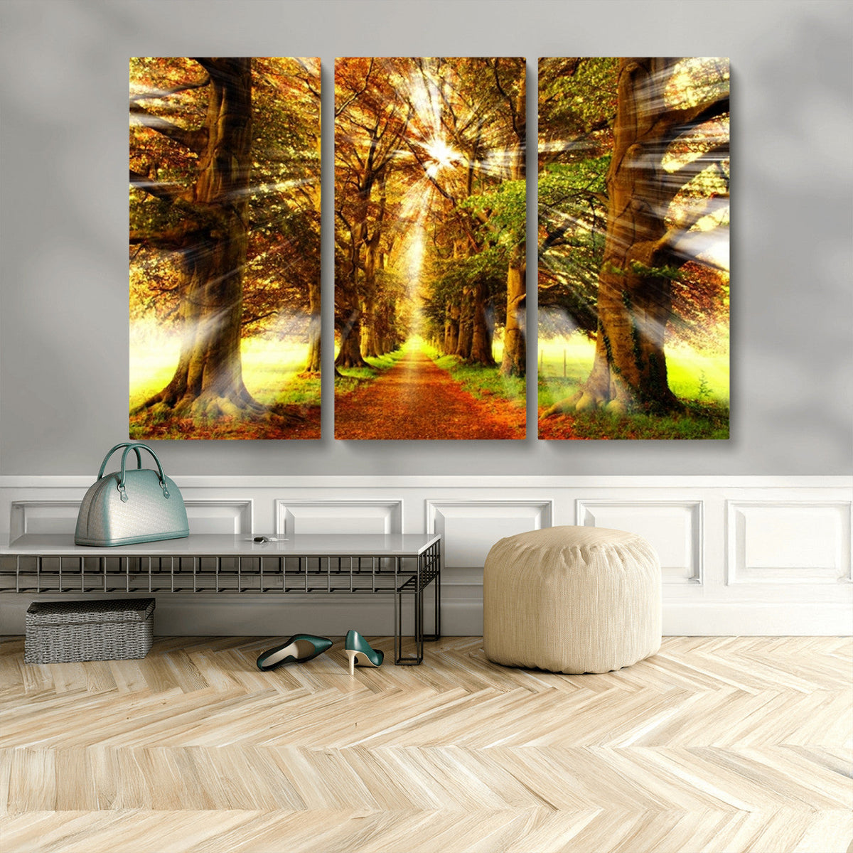 Sunshine in Forest and Trees Wall Art Canvas Print