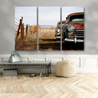 Old Rustic Classic Car Wall Art Canvas Print