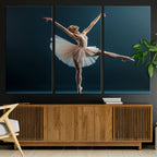 Ballet Dancer Wall Art | Framed Graceful Pose Canvas