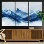 Blue Mountains Wall Art | Framed Snowy Range Canvas Artwork