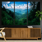 Tropical Jungle Wall Art Canvas Print | Framed Lush Valley