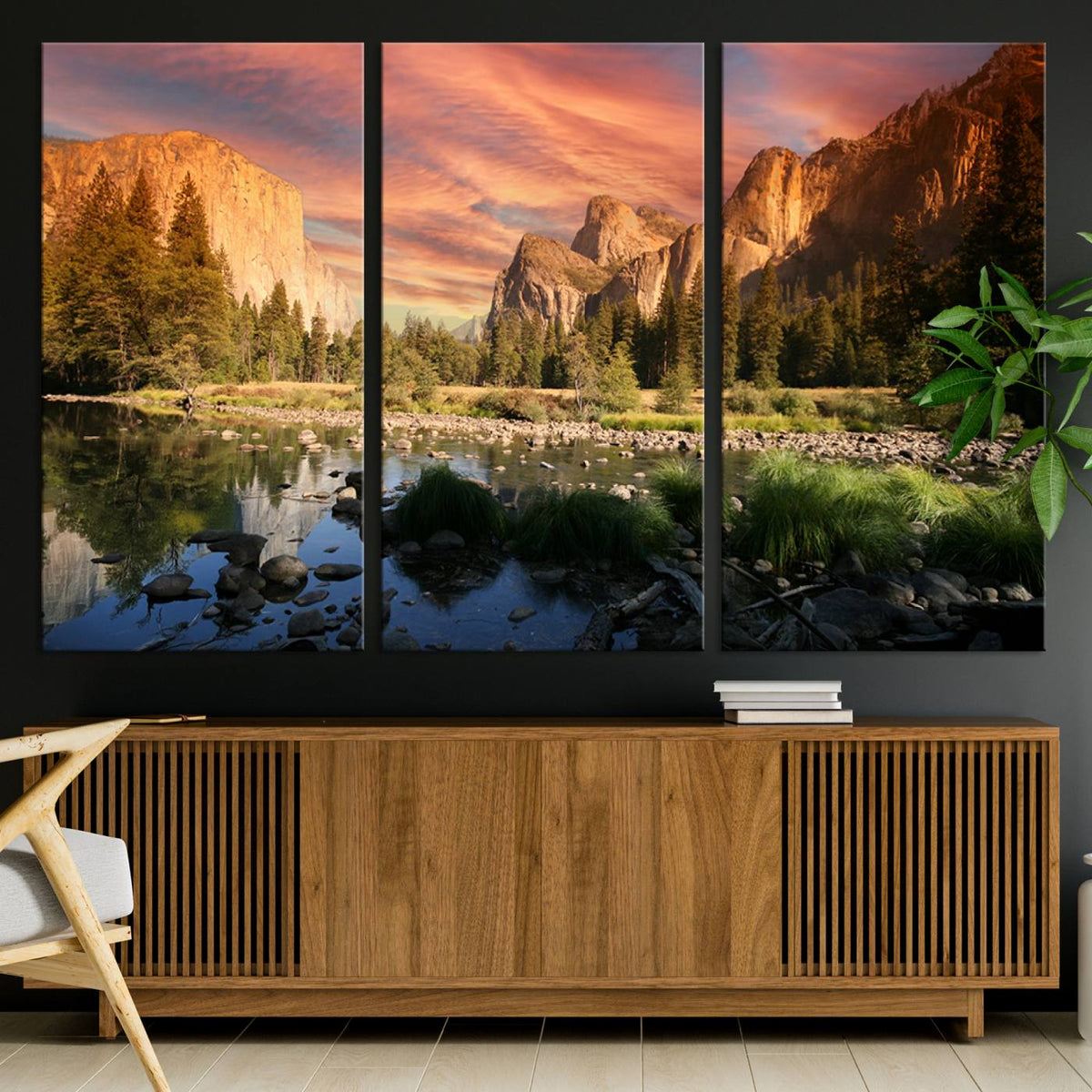 Yosemite Valley Wall Art, El Capitan Sunset Canvas Print