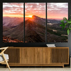 Mountain Sunrise Wall Art Canvas Print | Alpine Ridge Morning Light