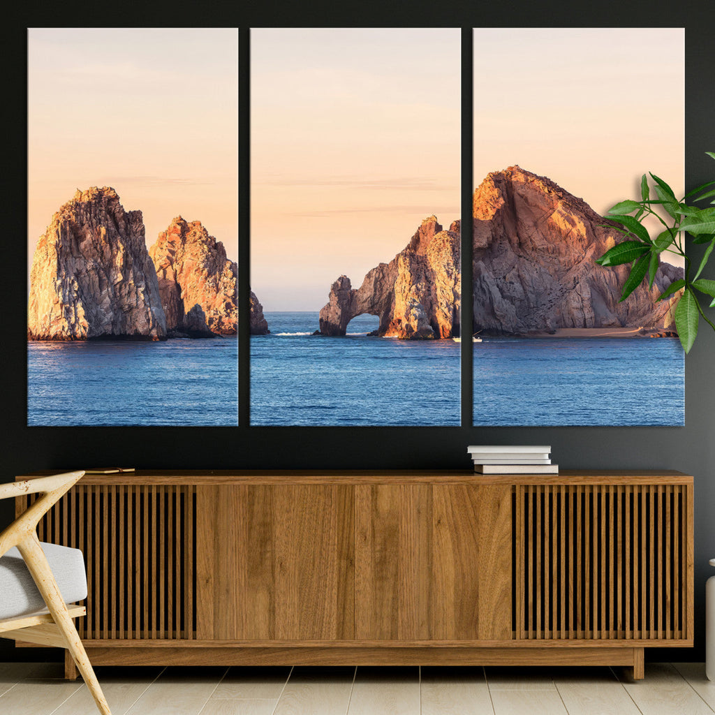El Arco Wall Art Canvas Print, Framed Cabo San Lucas Ocean Arch Coastal Art