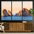 El Arco Wall Art Canvas Print, Framed Cabo San Lucas Ocean Arch Coastal Art