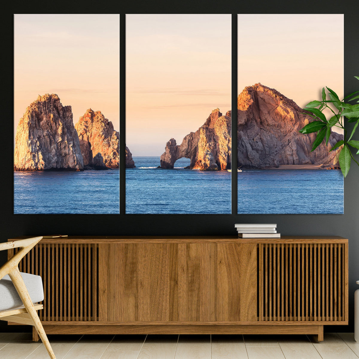 El Arco Wall Art Canvas Print, Framed Cabo San Lucas Ocean Arch Coastal Art