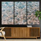 Clear Water Wall Art Canvas Print | Framed Sunlit Ocean Ripples