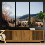 Rustic Landscape Wall Art Canvas Print, Serene Valley Scene