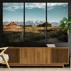 Rustic Farmhouse Wall Art Canvas Print, Teton Range Mormon Row Barn