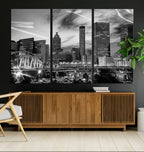 Black and White Atlanta Wall Art Canvas Print