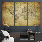 Push Pin World Map Canvas Print | Travel Tracker Wall Art