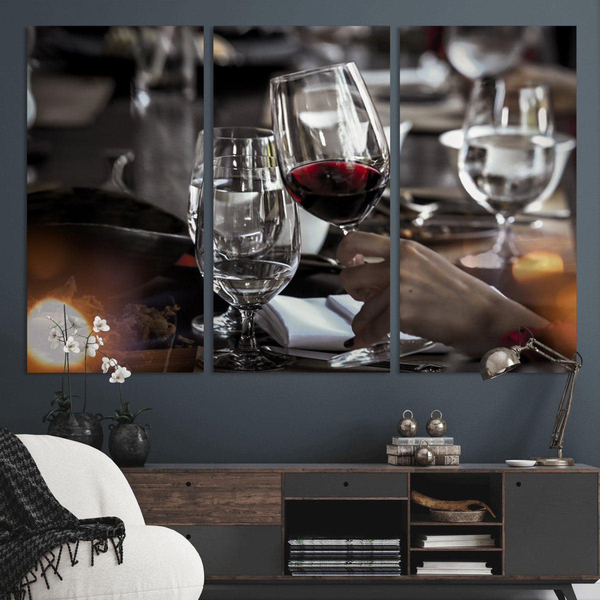 Red Wine and Glass Canvas Print