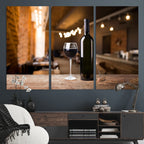 Wine and Bottle Wall Art Canvas Print