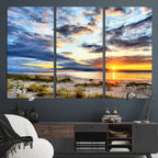 Sunset On The Ocean Wall Art Canvas Print