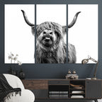 Fanny Scottish Highland Cow Cattle Art Print Farmhouse Wall Art Canvas Print