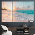 Beach Wall Art, Stunning Ocean Sunset Canvas Print with Coastal Design for Relaxing Home Decor