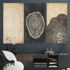 Tree Rings Canvas Wall Art Print, Minimalist Natural History in Modern Decor