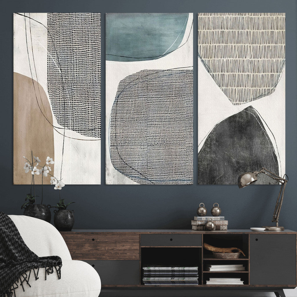 Canvas Print Wall Art Abstract Art Boho, Framed Boho Decor
