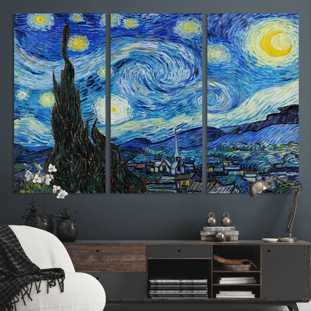 Vincent Van Gogh The Starry Night Abstract Wall Art Canvas Print