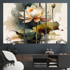 Lotus Flower Watercolor Canvas Print | A Symbol of Serenity and Growth in Soft Watercolors
