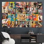 Abstract Art Collage Wall Art Canvas Print, Urban Graffiti Style