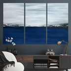 Navy Blue Abstract Wall Art Canvas Print