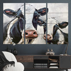 Vintage Baby and Mom Cattle Wall Art Canvas Print