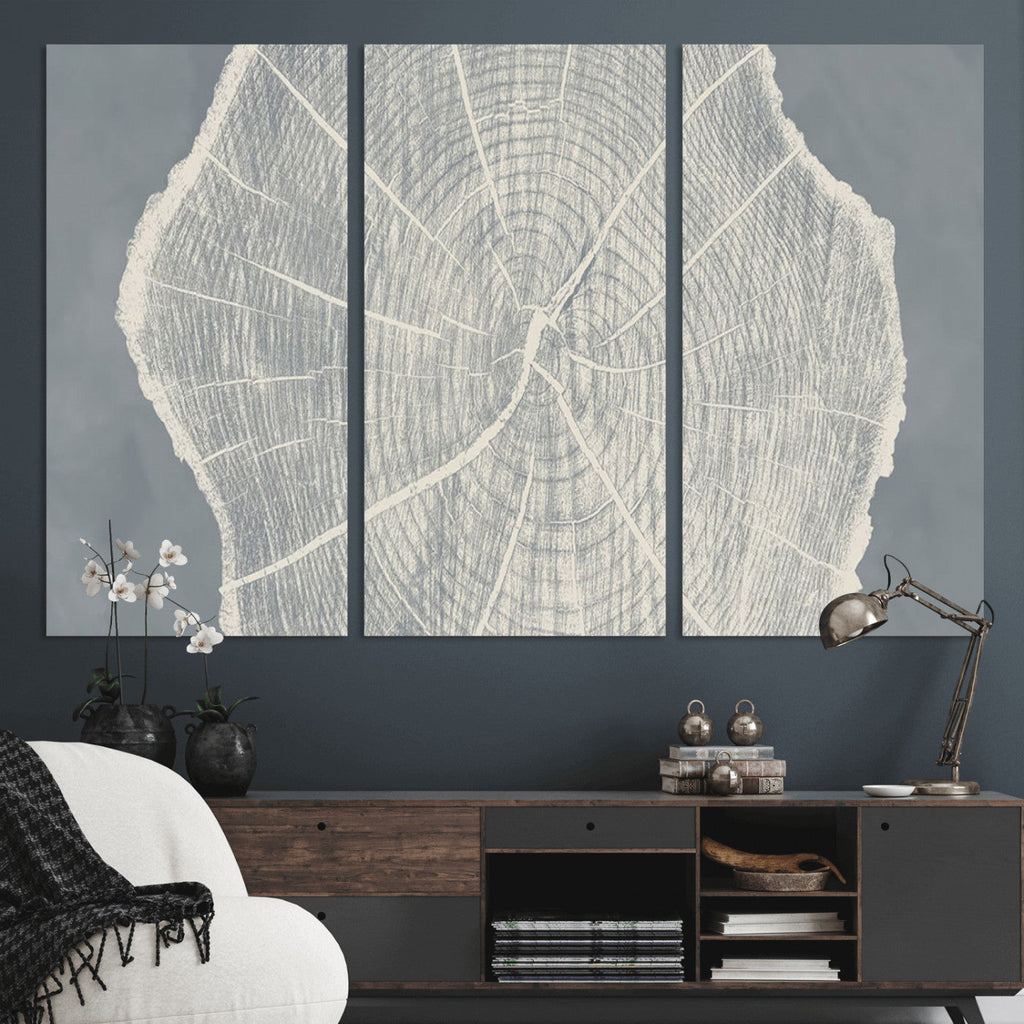 Abstract Tree Ring Wall Art Canvas Print, Framed and Ready to Hang