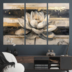 Lotus Flower Wall Art | Framed Abstract Floral Canvas