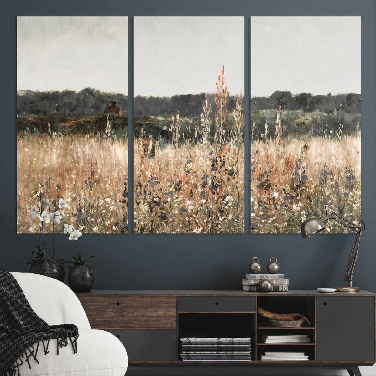 Rustic Field Landscape Wall Art Print, Giclee Canvas Wall Art