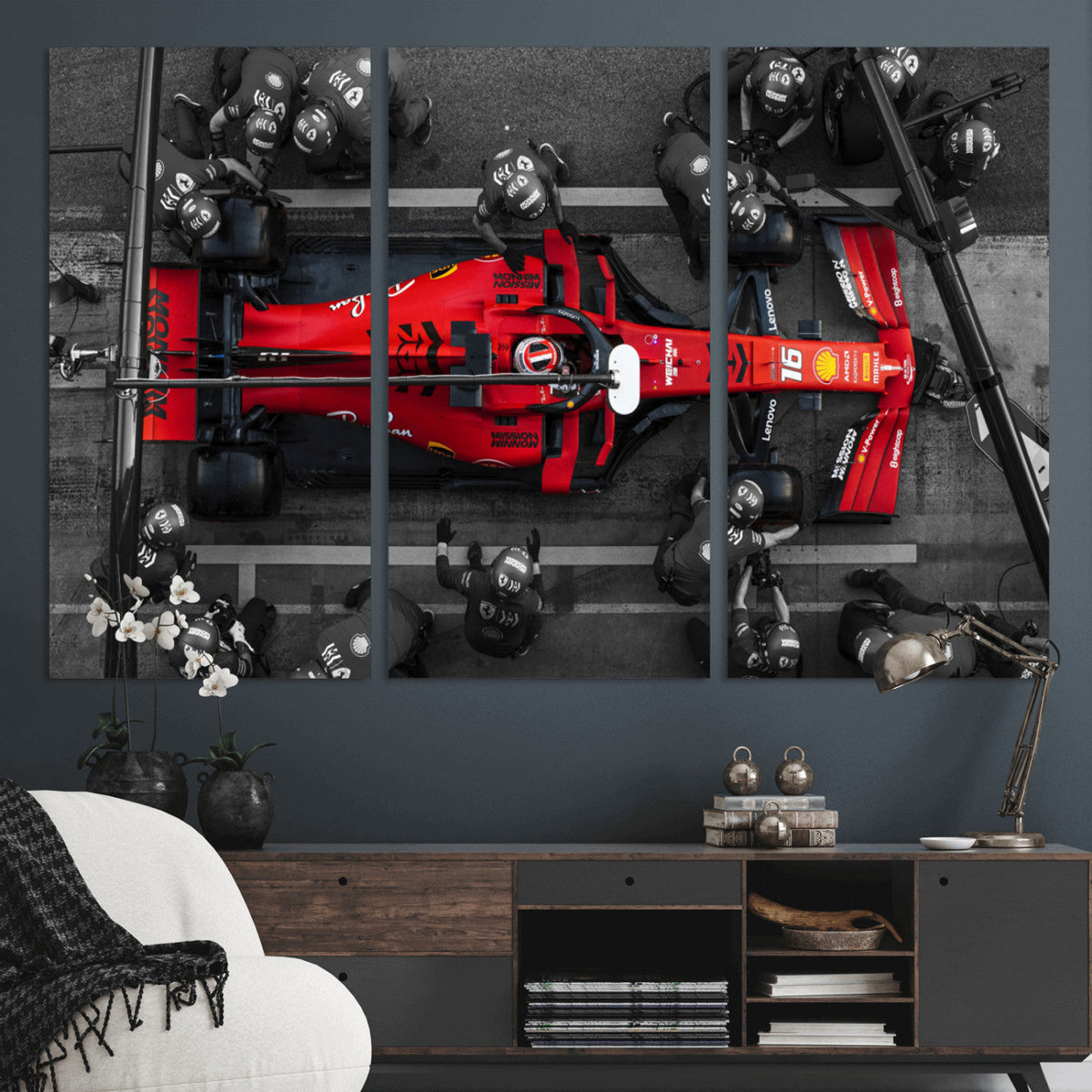 Ferrari Pit Stop Canvas Wall Art | Precision and Speed