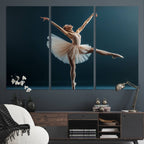 Ballet Dancer Wall Art | Framed Graceful Pose Canvas