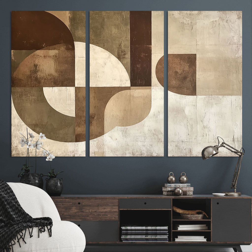 Wabi Sabi Geometric Wall Art | Abstract Modern Minimalist Canvas Print