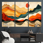 Abstract Mountain Wall Art | Framed Colorful Landscape Canvas